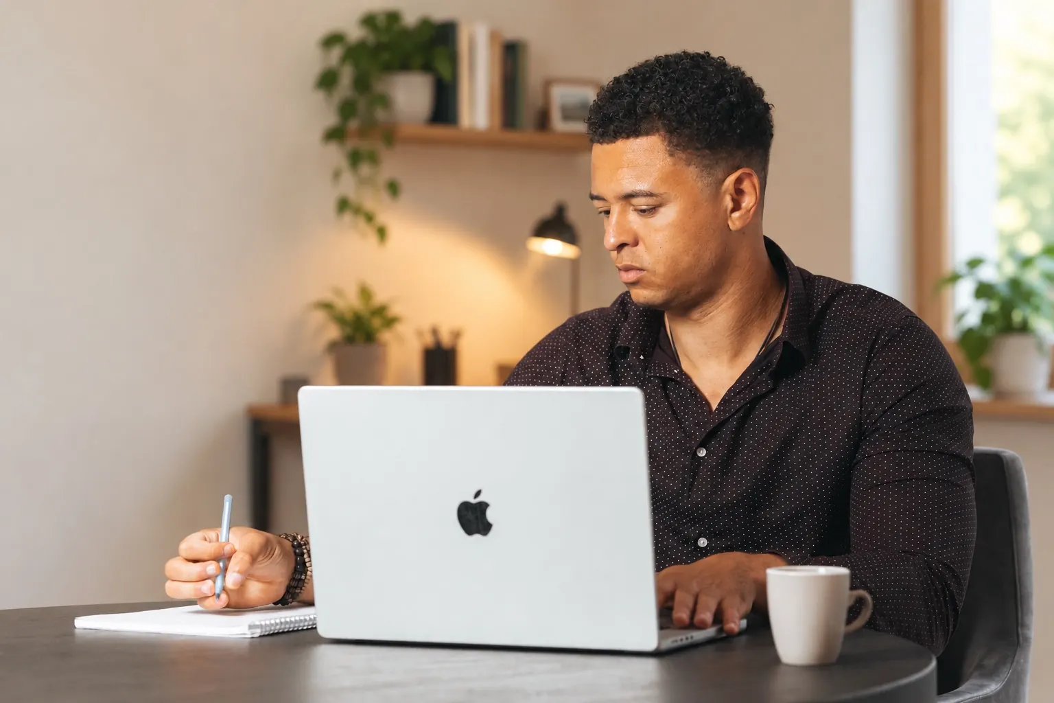 Working on a client project at a laptop